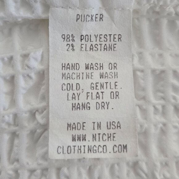 Pucker Textured Button Front Blazer XL White Lagenlook Niche Nilgun Derman - Picture 7 of 7